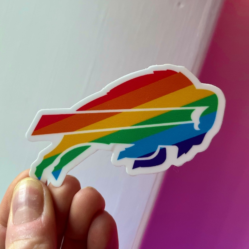 Buffalo Bills x Pride Rainbow Vinyl Stickers 3 pack